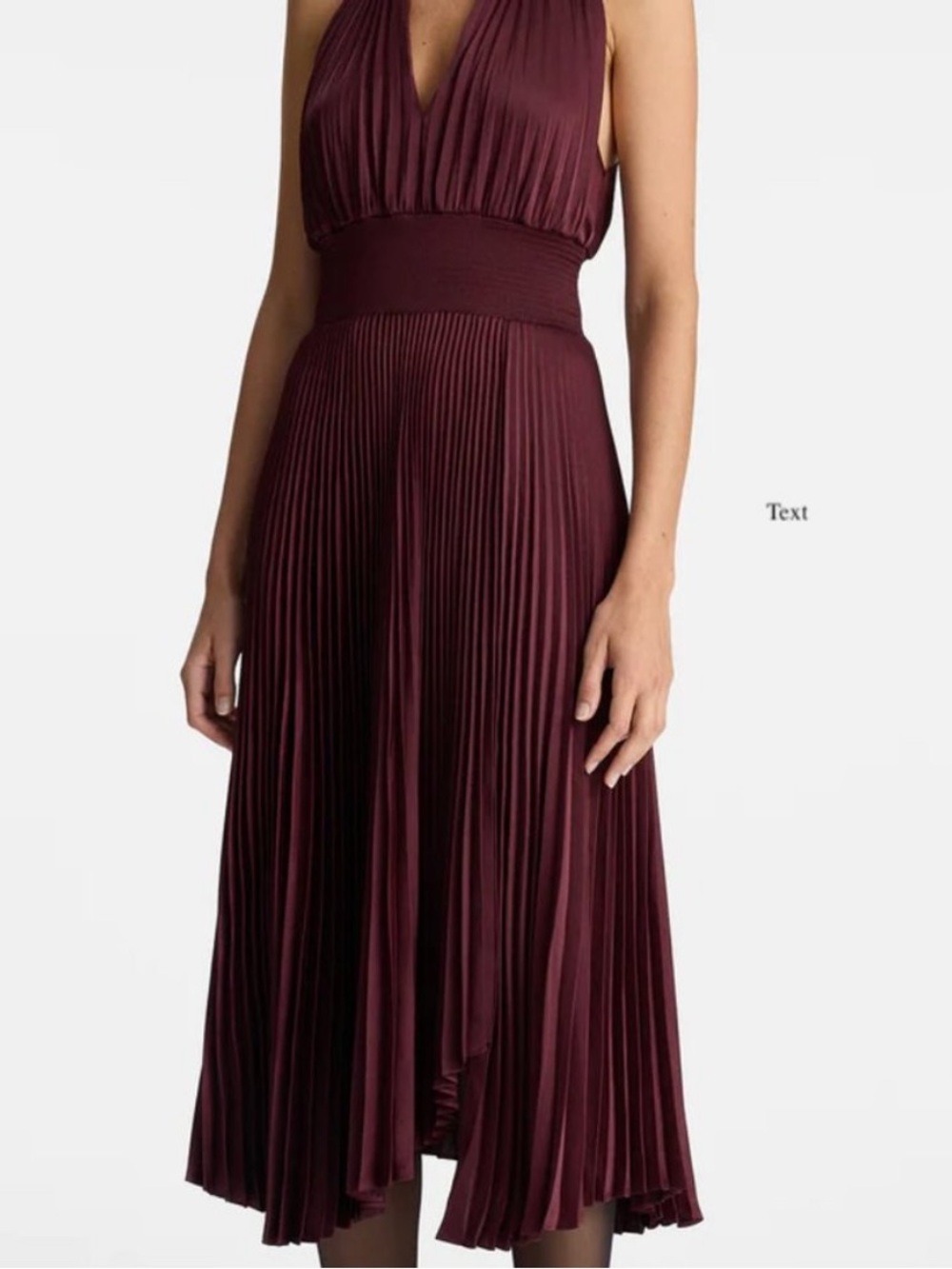 NWT A.L.C. Halter Pleated Maxi Dress - Picture 2 of 6